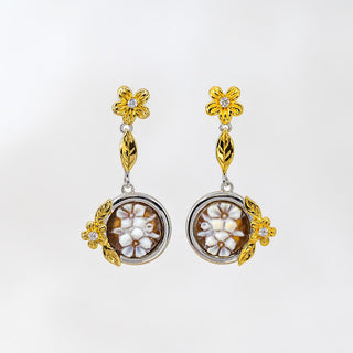 Silver and Gold Luci Fiori CZ Earrings