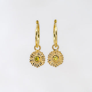 Summer Sun Yellow Sapphire 16mm Huggie Hoops