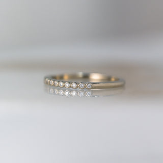 White Gold Diamond Milgrain Band