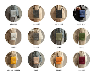 Wool Felt Crossbody Phone Bag - Aubergine