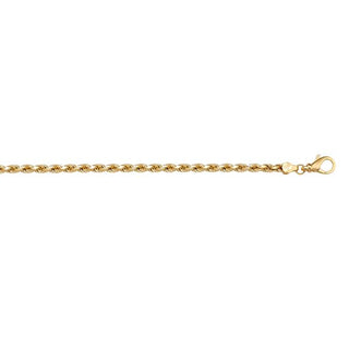 Yellow Gold Diamond Cut Rope Chain