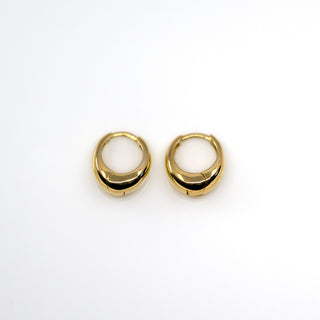 Yellow Gold Oval Tappered Huggies