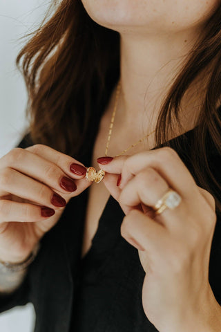 Gold Filled Mini Oval Locket Necklace