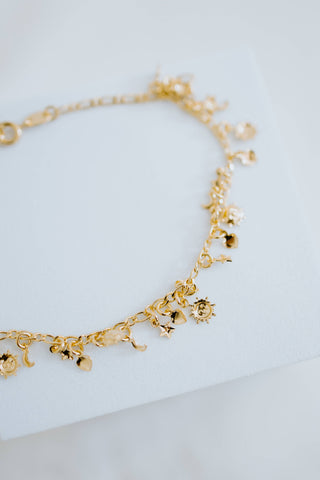 Gold Filled Celestial Charm Anklet