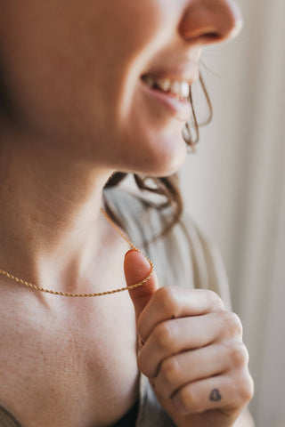 2mm Gold Rope Chain Necklace