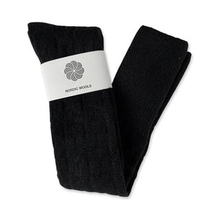 Cozy Set - Over The Knee Socks & Arm Sleeves Gloves - Black - Womens: One Size