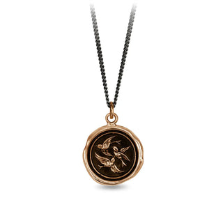 Birds Of A Feather Bronze Talisman Necklace