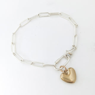 Sculpted Heart Paperclip Bracelet