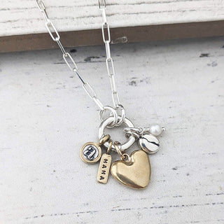 Sculpted Heart Paperclip Necklace