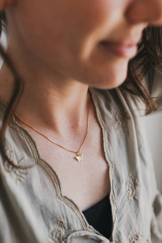 Butterfly Necklace Gold Filled Dainty