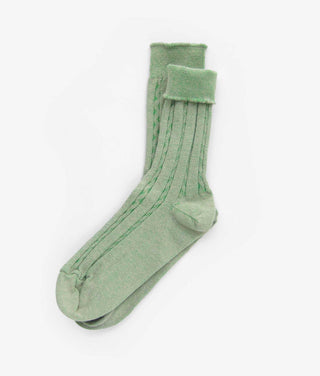 Cable Knit Dress Socks - Aloe Vera