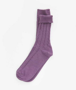 Cable Knit Dress Socks - Grape