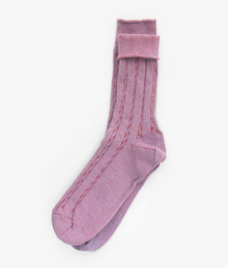 Cable Knit Dress Socks - Raspberry