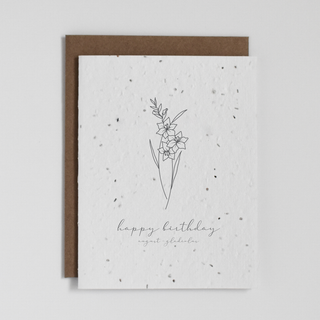 Plantable Greeting Card - August Birth Flower (Gladiolus)