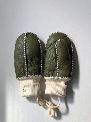 Kids Shearling Mittens - Camel