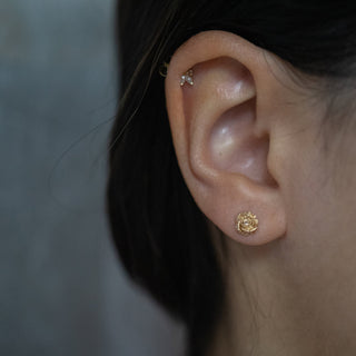 Dewdrop Pink Sapphire Rose Stud