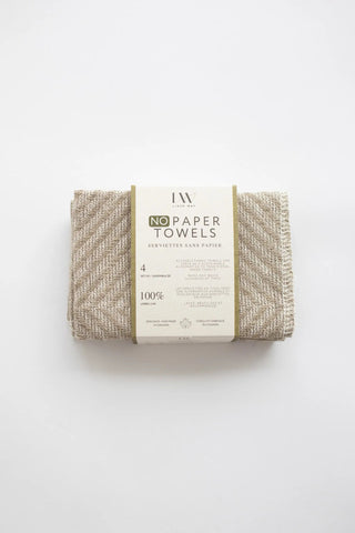 Diamond NoPaper Towels - Taupe with Cream Pattern Set of 4