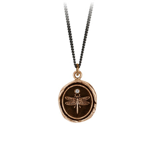 Dragonfly Diamond Set Talisman Necklace - Special Order
