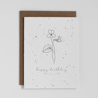 Plantable Greeting Card - February Birth Flower (Violet)