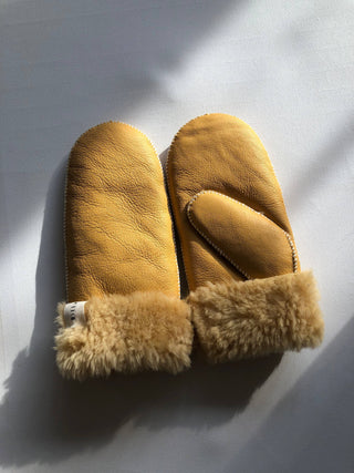 Shearling Mittens- Light Yellow