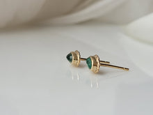Load image into Gallery viewer, Oval Emerald Stud Earrings