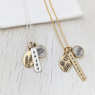 Marmalade Designs Sterling Silver Hand Stamped Word Tag Charms