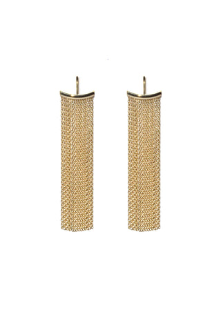 Fringe Gold Curved Earrings