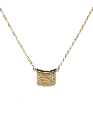 Fringe Gold Pendant Necklace- Small