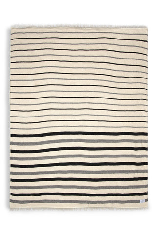 The Winslow | Striped Linen Blend | Ecru - Fleece Throw