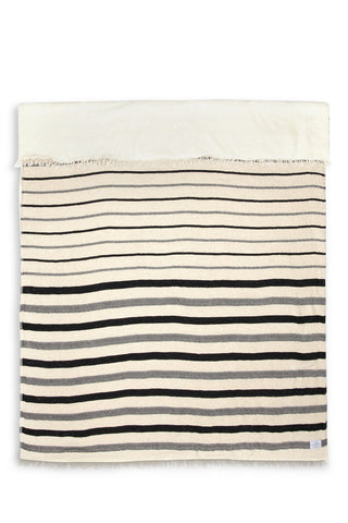 The Winslow | Striped Linen Blend | Ecru - Fleece Throw