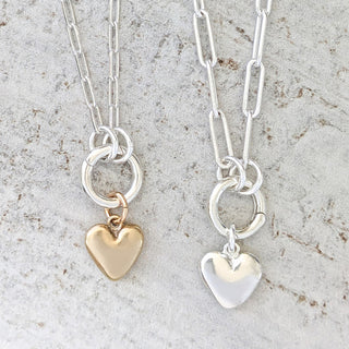 Sculpted Heart Paperclip Necklace