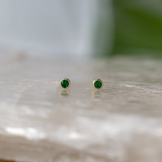 Small Yellow Simplicity Emerald Stud