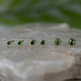 Small Yellow Simplicity Emerald Stud