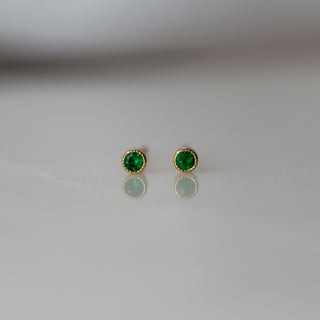 Small Yellow Simplicity Emerald Stud