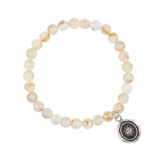 Joyful Appreciation Talisman - Rutilated Quartz Stone Stretch Bracelet