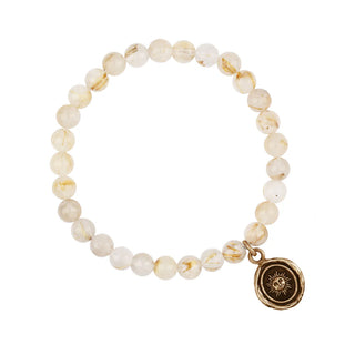 Joyful Appreciation Talisman - Rutilated Quartz Stone Stretch Bracelet