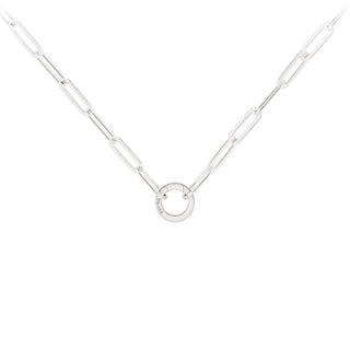 Bright Silver Large Paperclip Chain Necklace