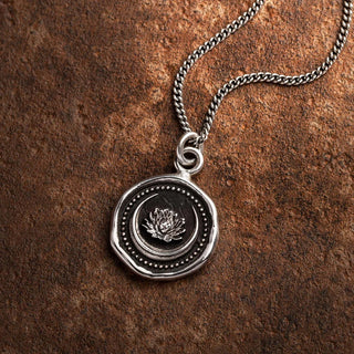 Lotus Flower Talisman Necklace Sterling Silver