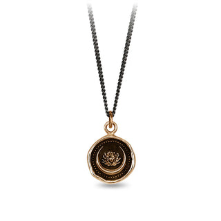 Lotus Flower Talisman Necklace Bronze