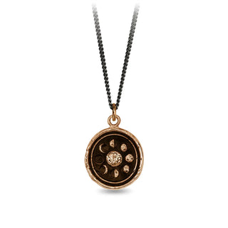 Moon Phases Bronze Talisman Necklace