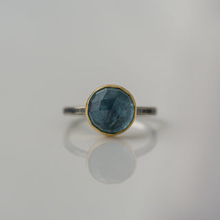 Round Aquamarine Statement Ring