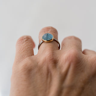 Round Aquamarine Statement Ring