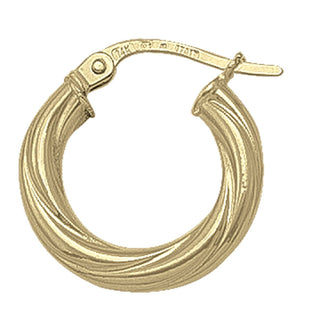 15MM Yellow Gold Twist Hoops