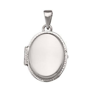 White Gold Oval Locket