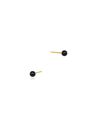 Onyx Gold Stud Earrings