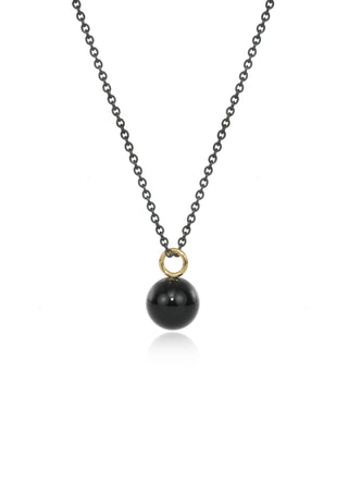 Onyx Oxidized Sterling Silver Pendant