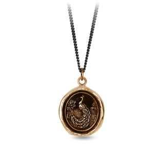 Peacock Bronze Talisman Necklace - Special Order