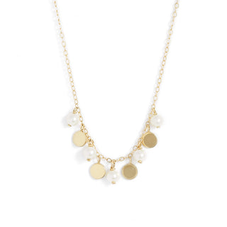 Pearl Gold Confetti Dangle Necklace