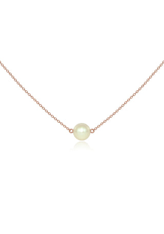 Pearl Rose Gold Small Sideways Pendant