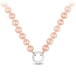 Pink Knotted Freshwater Pearl Necklace